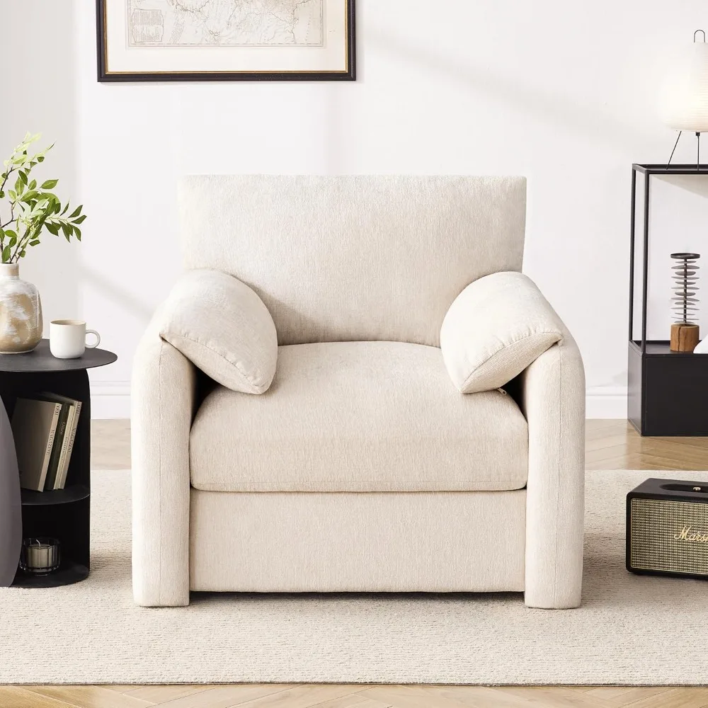 Chenille Oversized Armchair, 38.6-Inch Wide Single Sofa Chair - Image 3