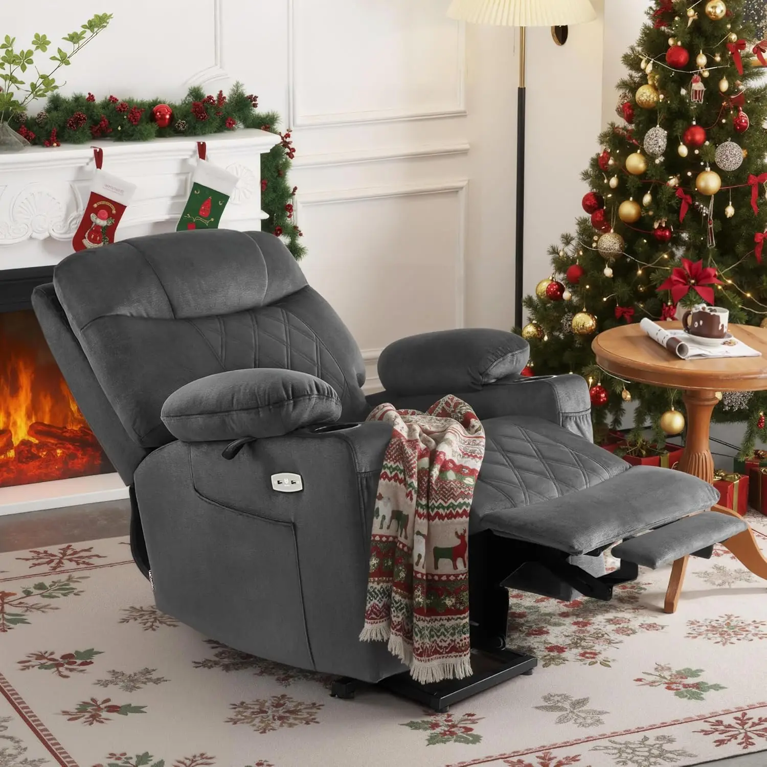 Small Size Triple Motor Power Lift Recliner Chair Sofa with Massage and Dual Heating, Adjustable Headrest for Elderly People Pet - Image 2