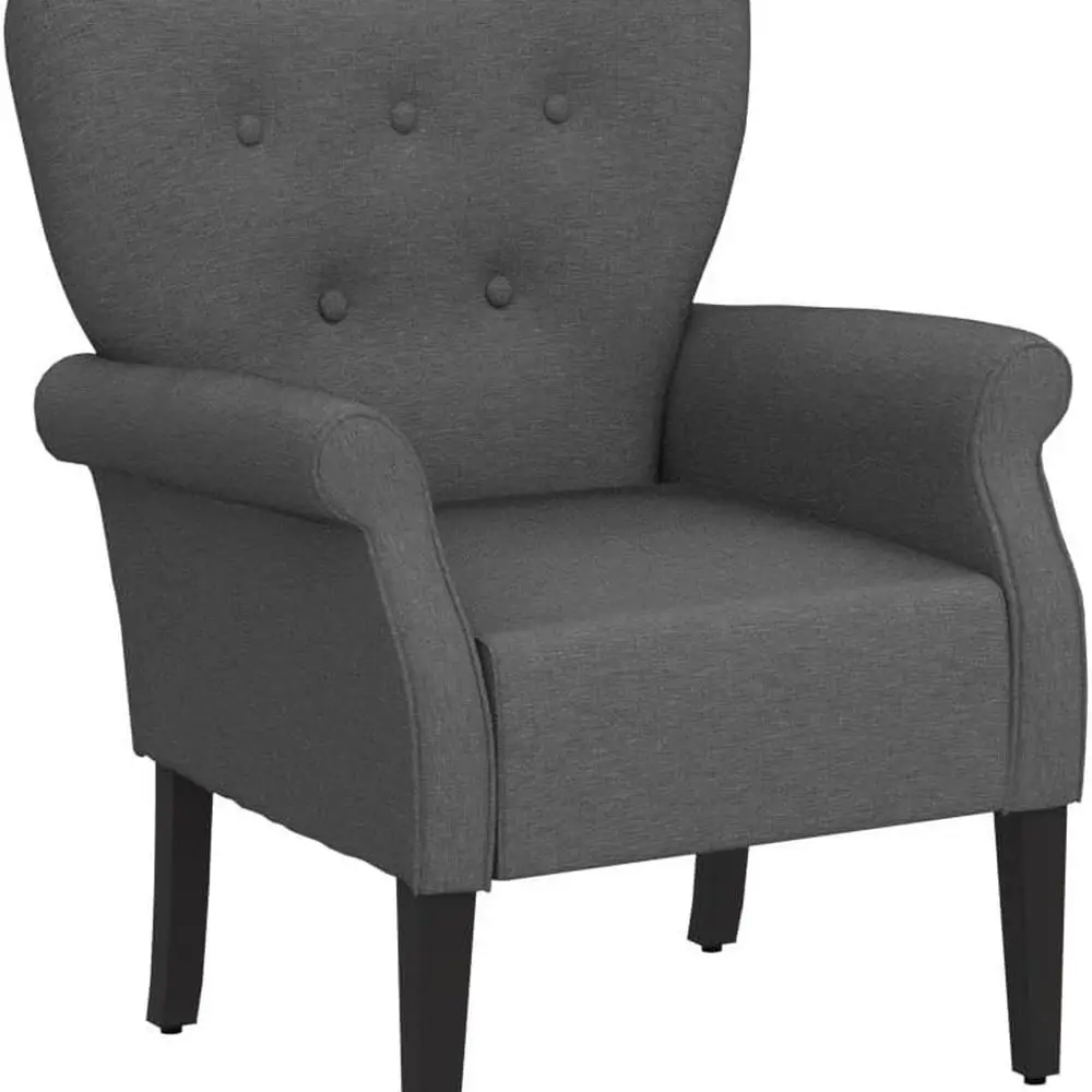 Modern Armchair, Mid Century Accent Chair with Sturdy Wood Legs and High Back for Small Space,Upholstered Fabric Sofa,Customized - Image 4