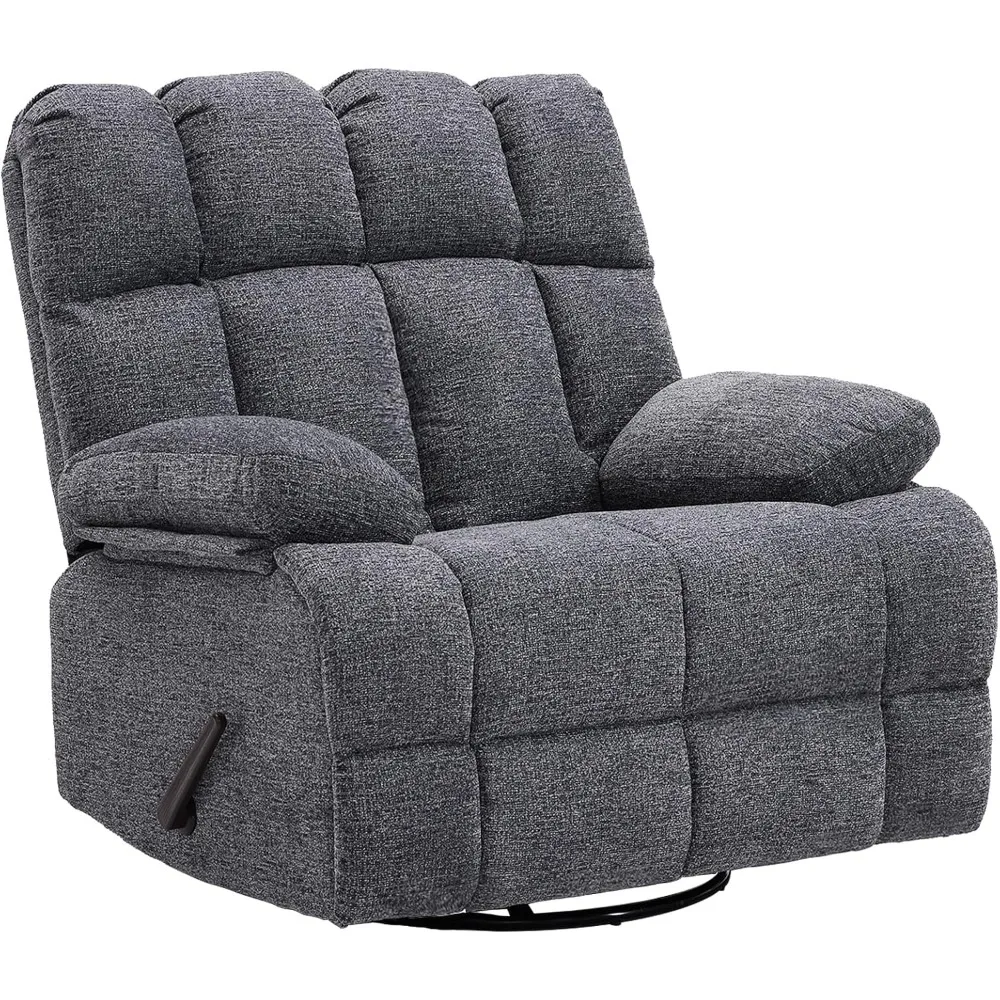 Recliner Chair for Big Man, Extra Wide Manual Swivel Recliner, Overstuffed Soft Rocking Sofa Chair - Image 2