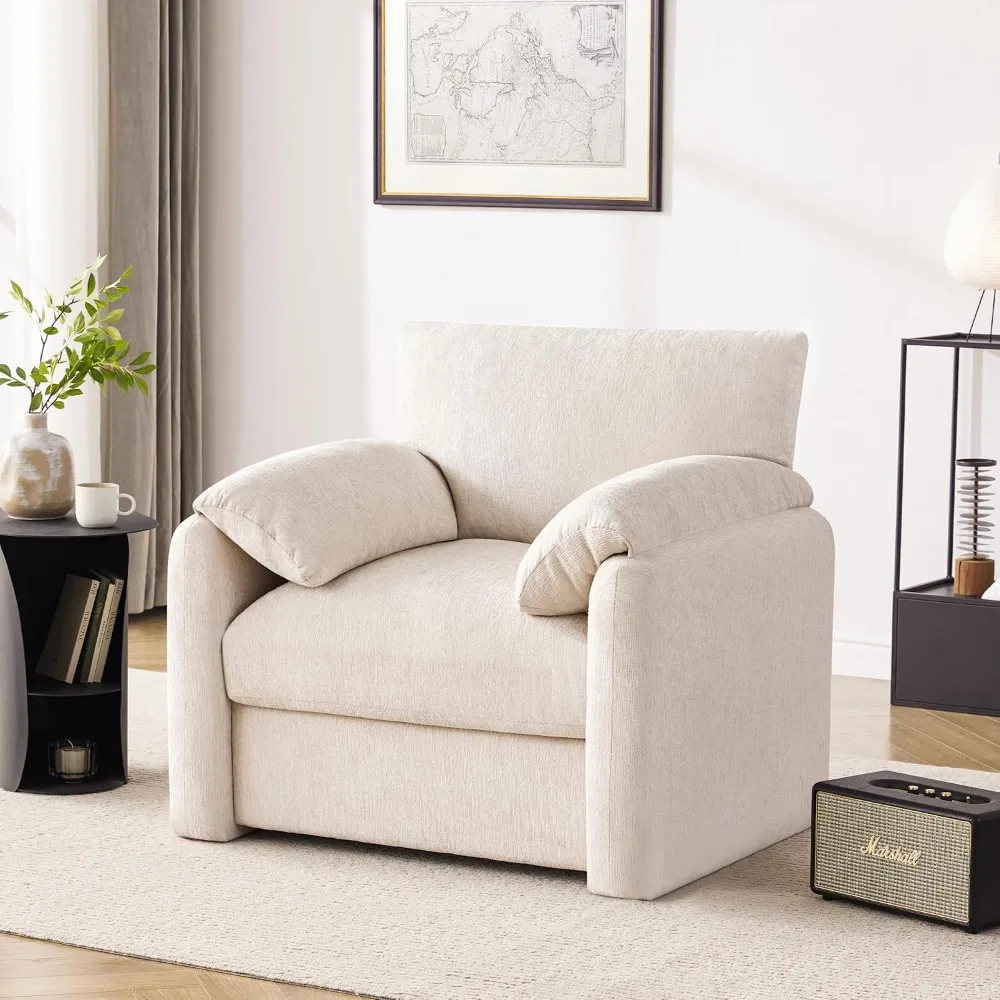Chenille Oversized Armchair, 38.6-Inch Wide Single Sofa Chair - Image 4