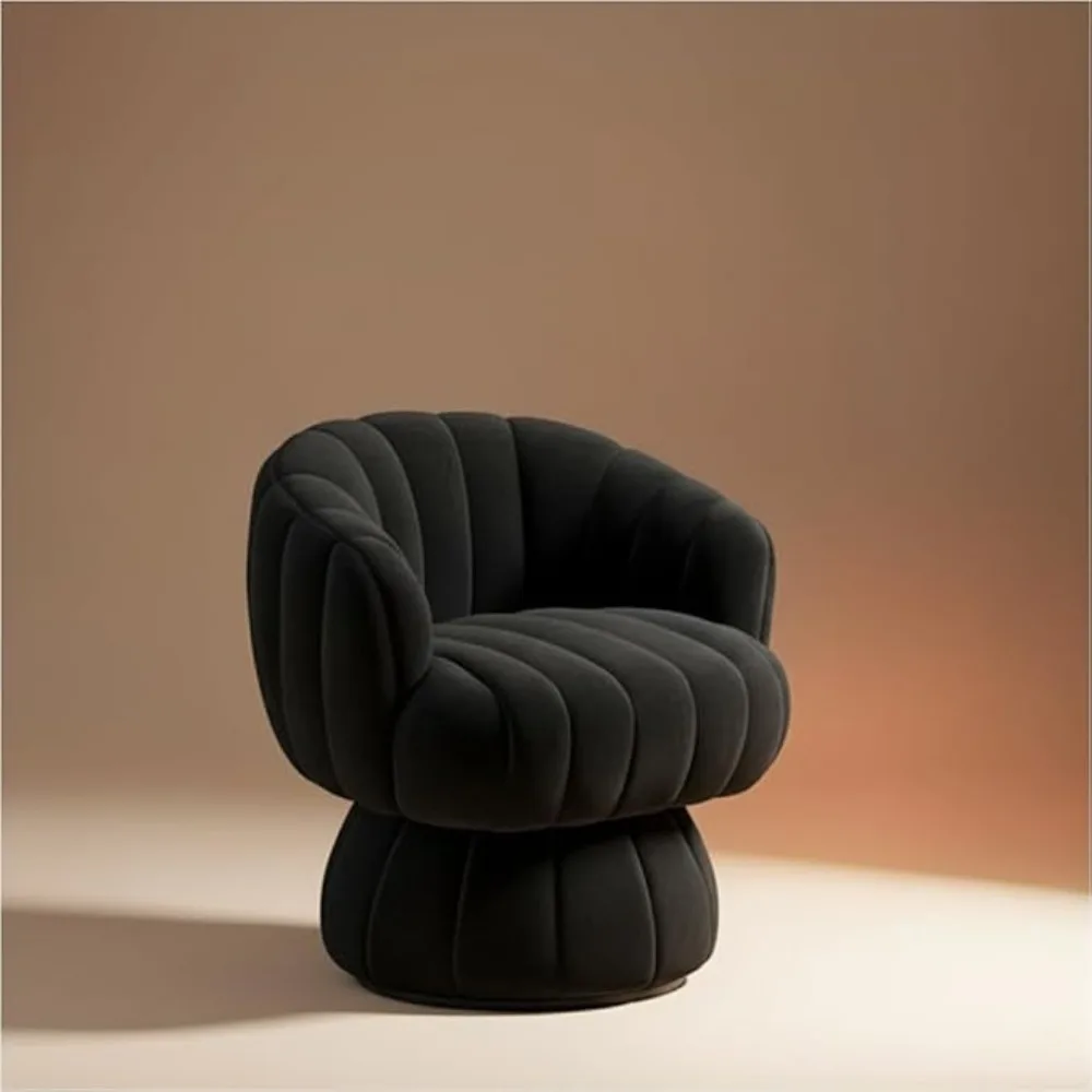 Mid Century Modern Velvet Swivel Chair, Plush Round Accent Seat for Living Room, Bedroom??Customized